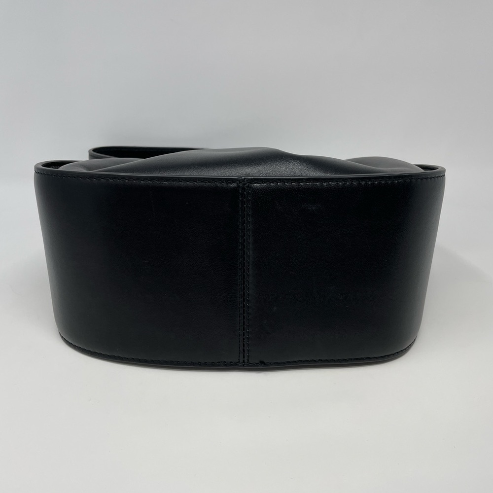 EUC Loeffler Randall Aris Gathered Ruched Petite Shoulder Bag Black Leather - Picture 9 of 15